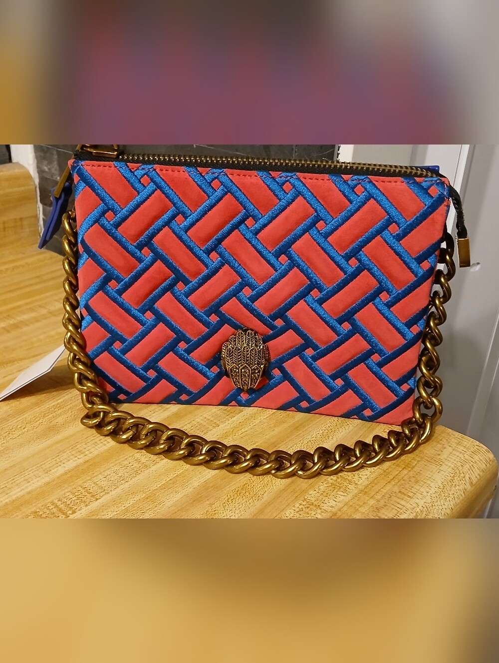 Kurt Geiger NWT Pink/Blue Quilted Shoulder Bag/Crossbody & Dustbag - Picture 3 of 9